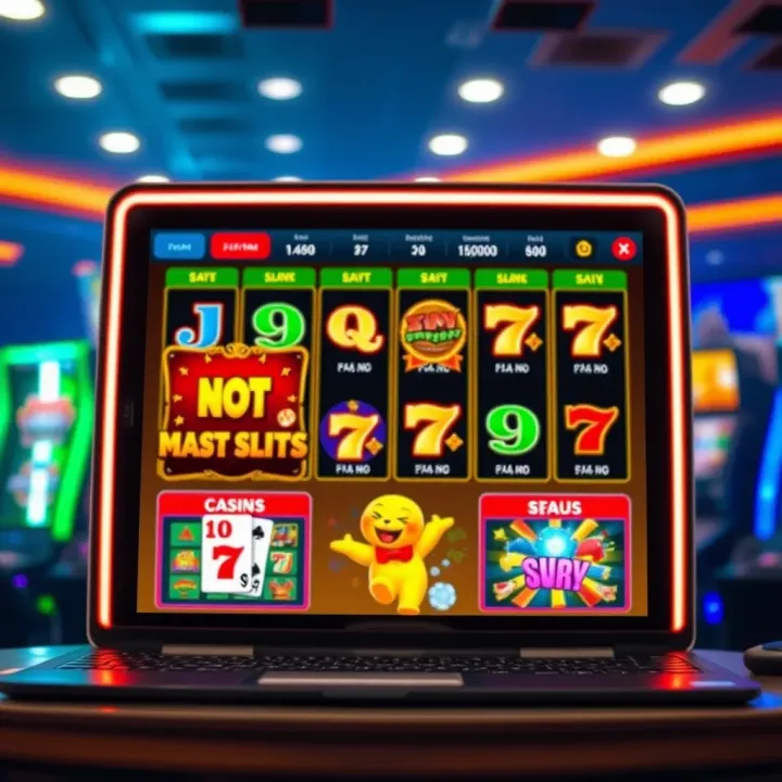 Online casino interface showing popular slot games with colorful graphics and betting options