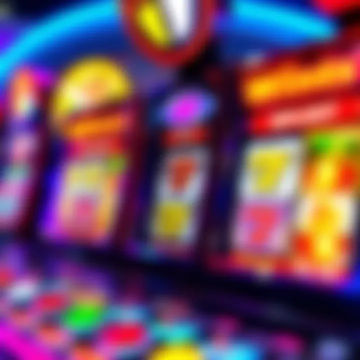 Colorful online pokies game interface with reels and bright symbols