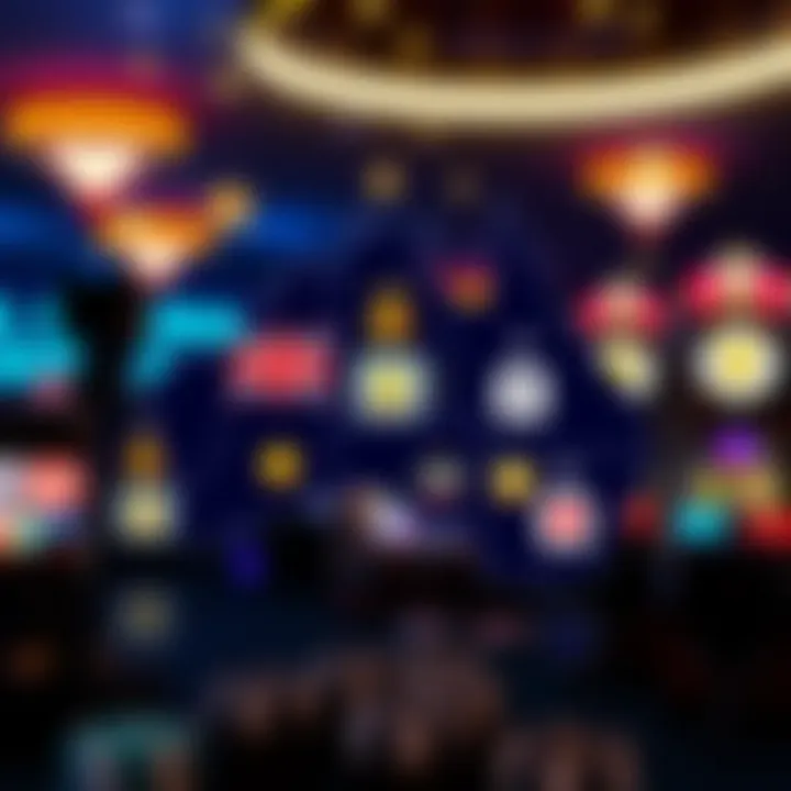 Graphic showing Australian map with digital slot machine icons and legal symbols