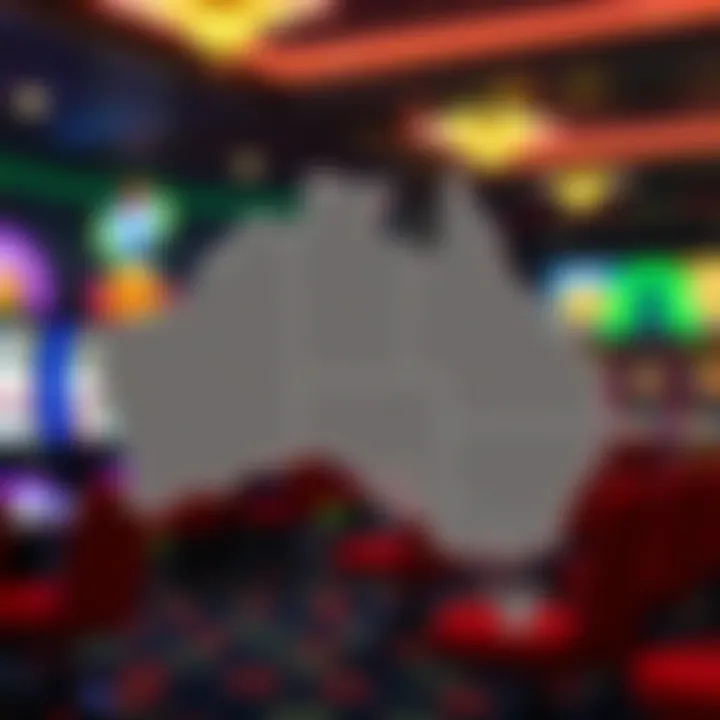 Australian map highlighting regions with legal guidelines for online pokies gambling