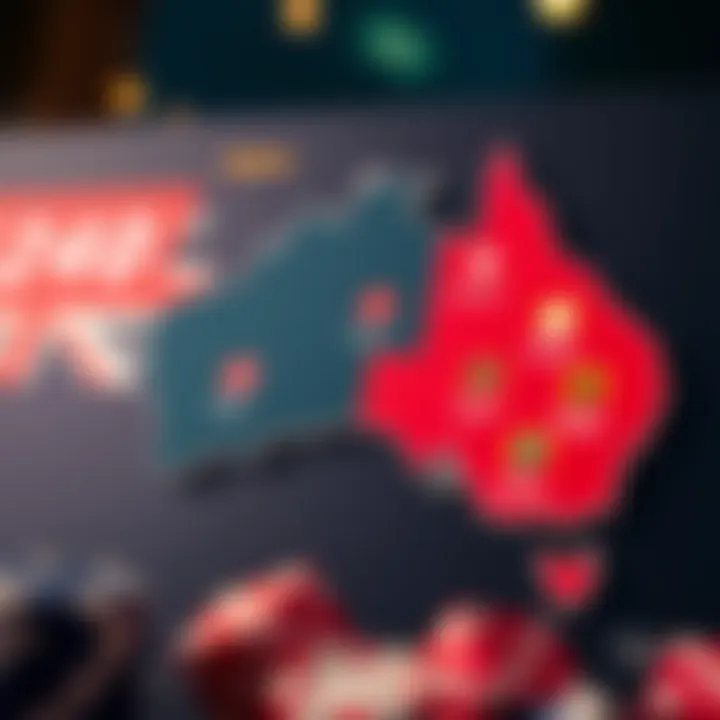 Graphic displaying Australian map with casino icons highlighting responsible gambling practices
