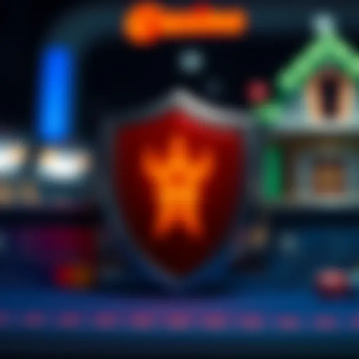 Secure payment methods shown with credit cards, mobile wallet icons, and a shield symbolizing protection