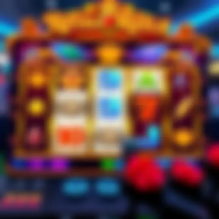 Royal Reels casino game interface displaying vibrant slot reels and various symbols