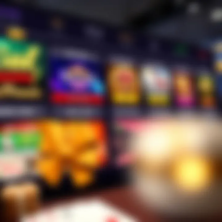 Digital interface showing various casino bonuses and offers available to players