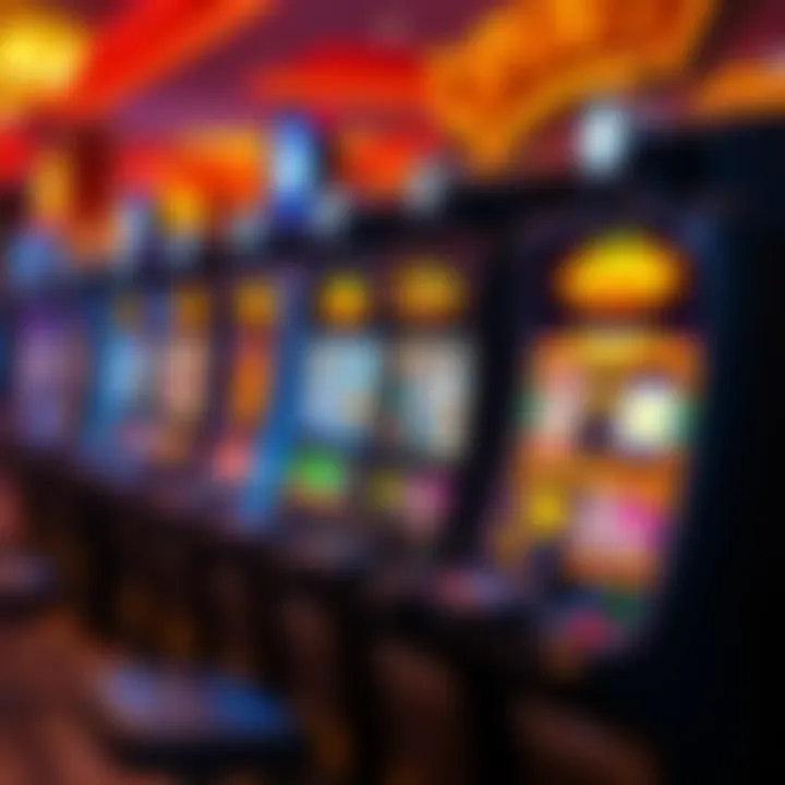 Colorful slot machine reels displaying winning combinations at an online casino