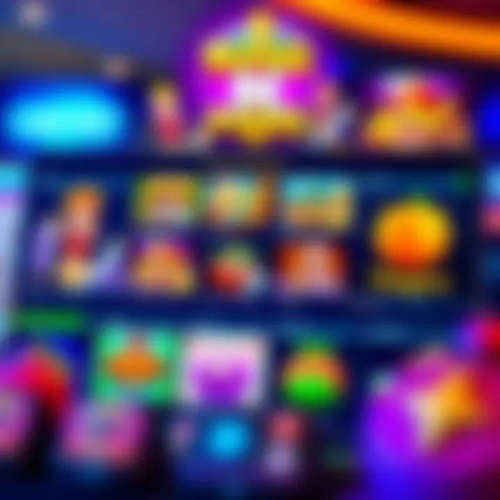 Colorful online pokies interface showcasing a variety of game options and themes