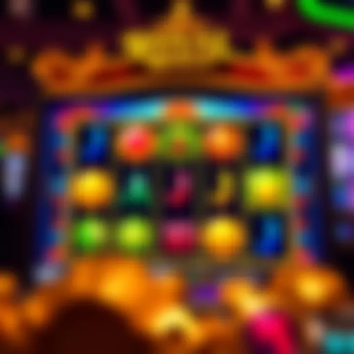 Screenshot of Royal Reels slot game interface showing colorful reels and symbols