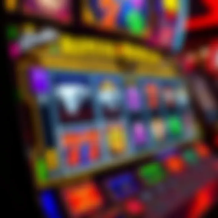 Online casino slot machine interface with vibrant reels and symbols