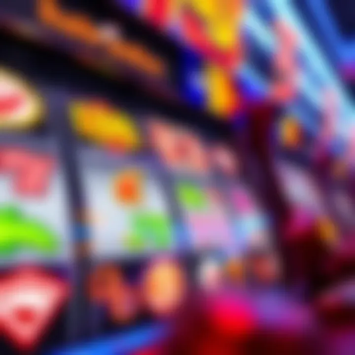 Colorful online pokies reels spinning with vibrant symbols