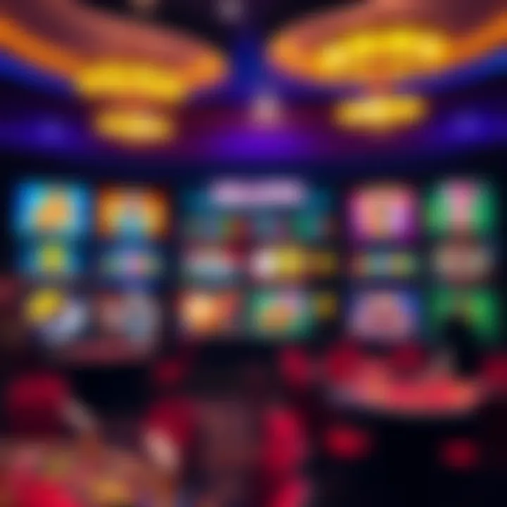 Colorful interface showcasing diverse casino games including slots and tables