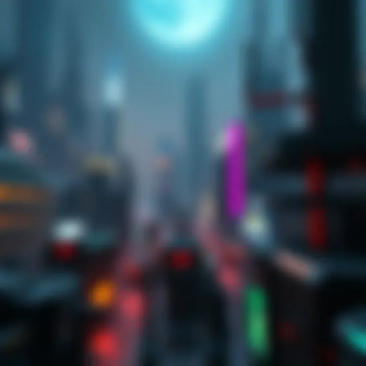 Exploring Hellspin's Immersive Futuristic World Dark futuristic cityscape representing the Hellspin game's atmosphere