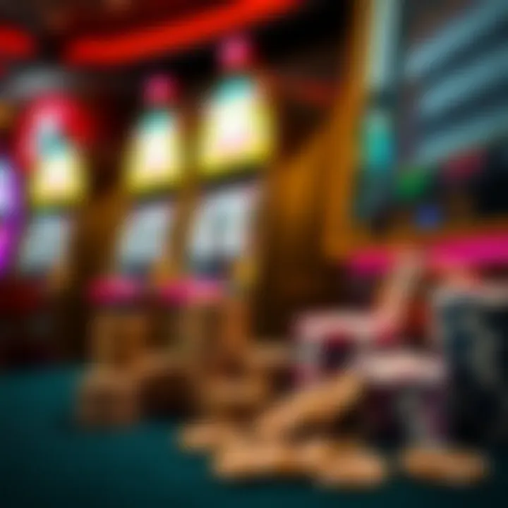 Illustration of budget management with coins and poker chips next to a slot machine