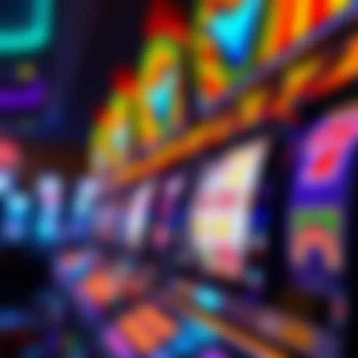 Colourful pokies machine with spinning reels and bright symbols representing chance and excitement
