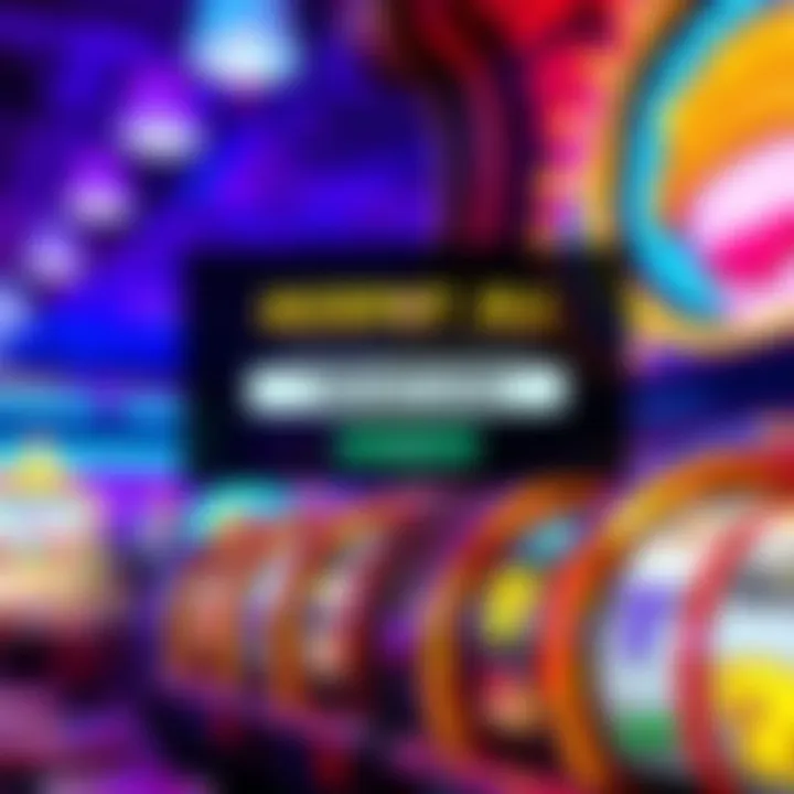 Illustration of a vibrant casino interface showing bonus code entry and spinning reels