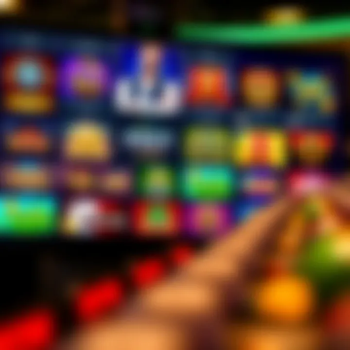 Array of premium casino rewards and exclusive bonus offers displayed on a digital screen