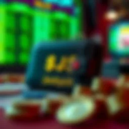 Illustration of digital wallet with dollar symbols representing online withdrawal options