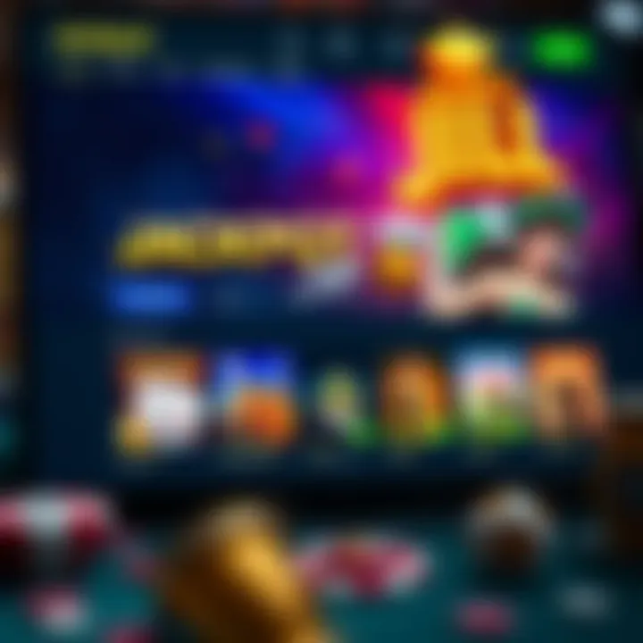 Jackpot Jill online casino homepage showcasing vibrant game icons and user interface