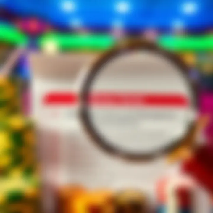 Examining Key Terms and Conditions for Casino Bonus Offers Graphic showing a checklist of bonus terms and a magnifying glass highlighting important details