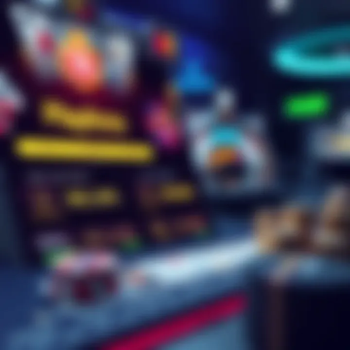 Digital representation of casino bonuses and payment methods depicting rewards and secure transactions