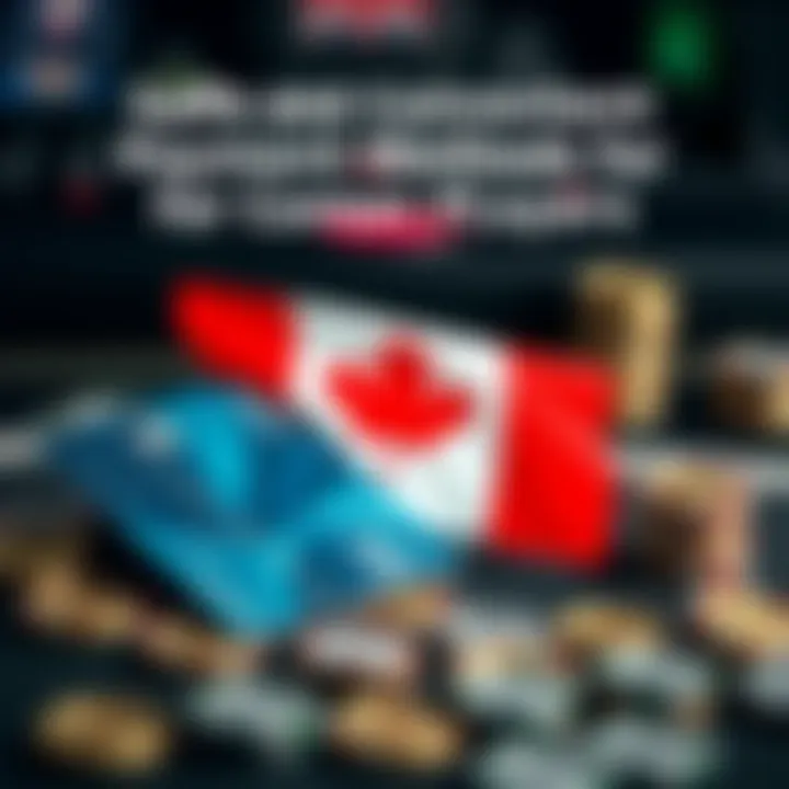 Digital wallet and credit cards with Canadian flag symbolizing secure payment options