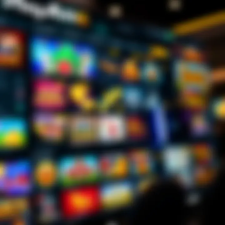 PlayAmo Casino Game Variety and Interface Colorful online casino interface showcasing a wide variety of slot games and live casino options