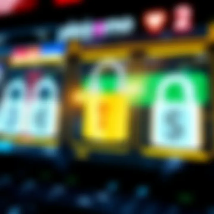 Secure online payment methods with digital locks and currency symbols representing safe transactions