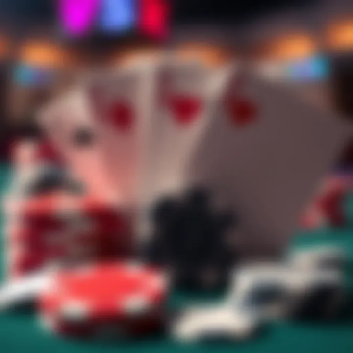 Casino chips and playing cards representing free bonus credits on Playamo platform