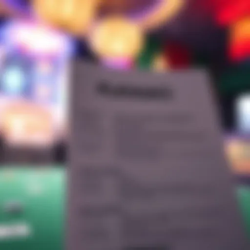 Graphic showing terms and conditions checklist for online casino promotions
