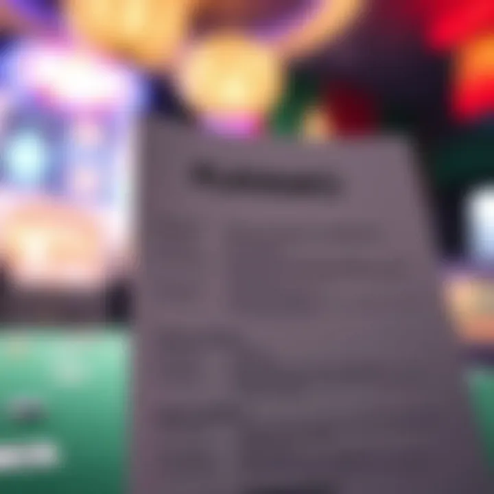 Graphic showing terms and conditions checklist for online casino promotions