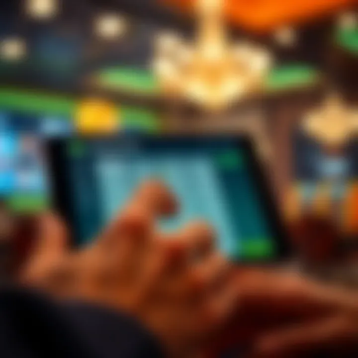 User engaging with Playamo casino payment options on a digital device