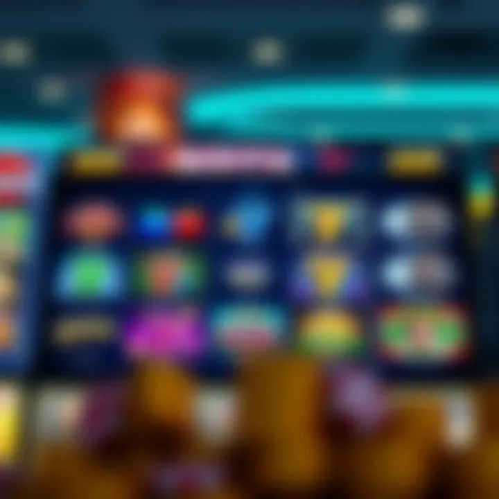 Online pokies game selection showcasing colorful slot options on a digital platform