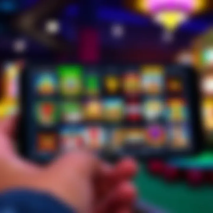 User interface showing an extensive selection of pokies games on a mobile device