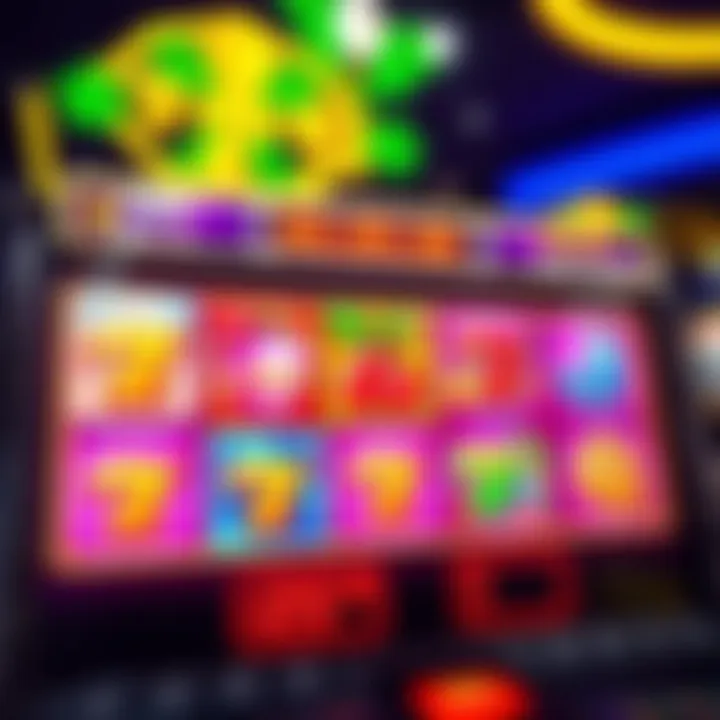 Digital slot machine interface showcasing various pokies symbols and bonus features