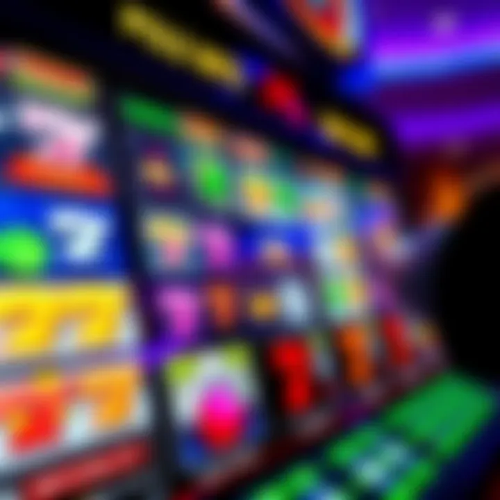 Colorful digital slot machine interface displaying active paylines and vibrant symbols