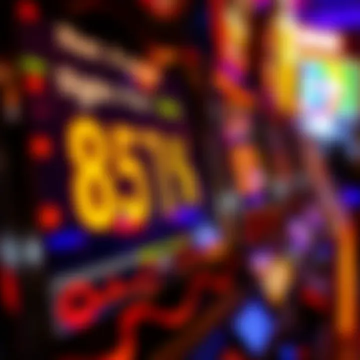 Slot machine displaying digital payout statistics representing net percentage returns