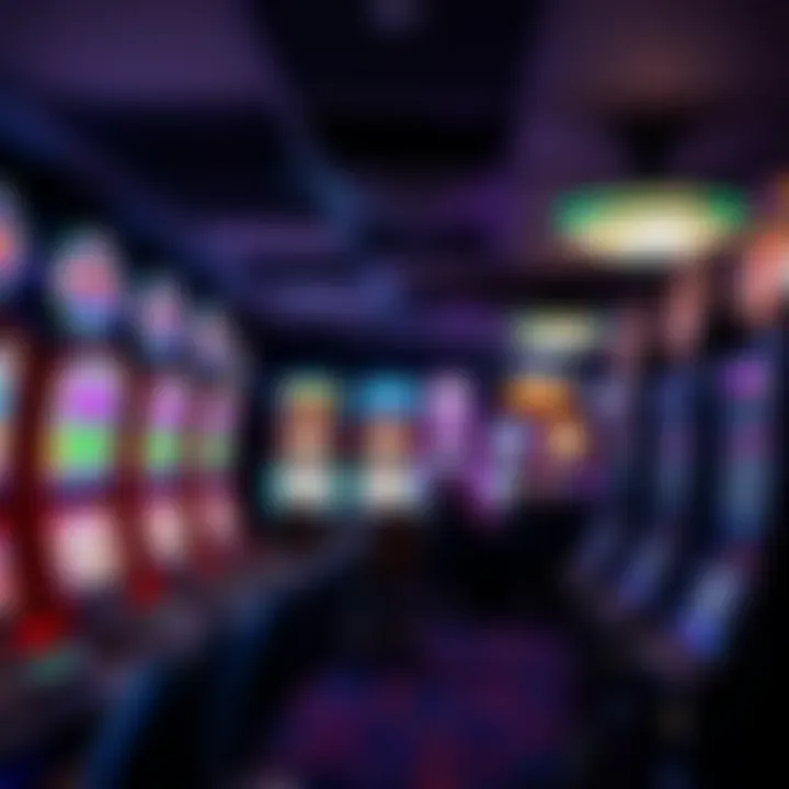 Interior of a pokies venue showing multiple gaming machines with colorful screens and lighting
