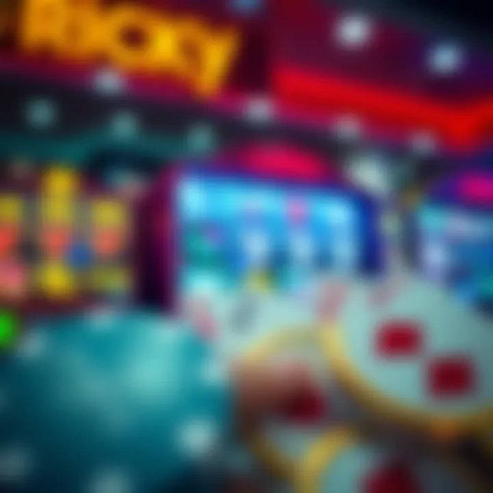 Ricky Casino's game selection featuring vibrant slot reels and card icons