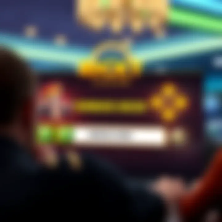 Digital interface showing bonus code entry and casino game rewards