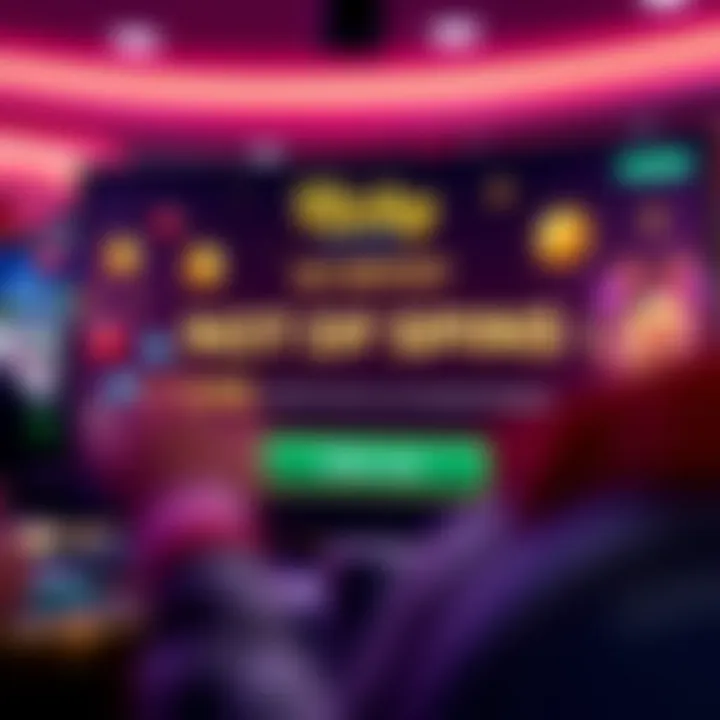 Interface of Ricky Casino displaying no deposit free spins offer and claim button