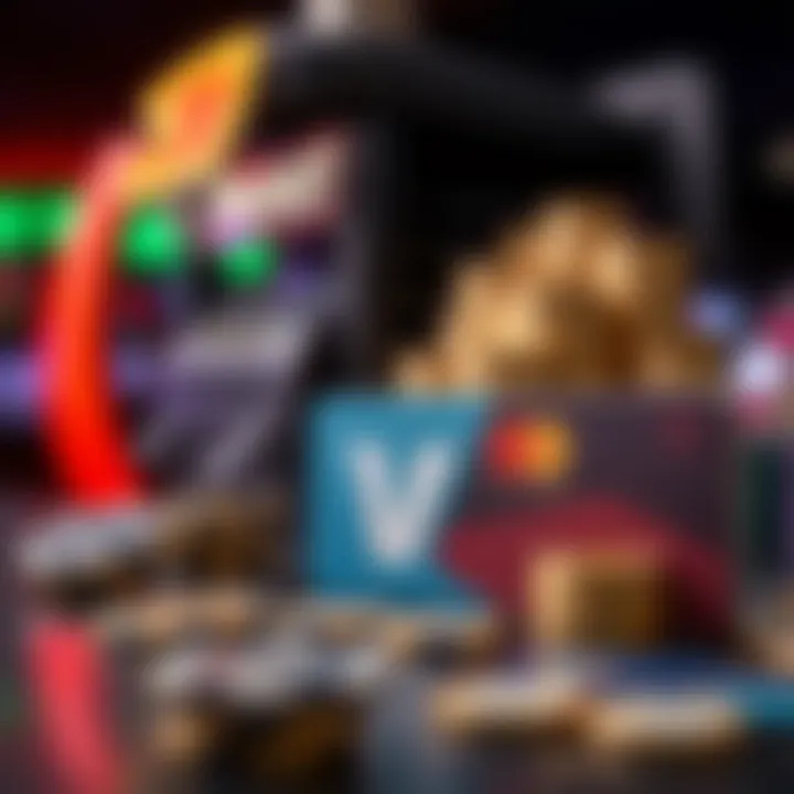 Digital wallet and credit card icons representing multiple payment methods for casino transactions