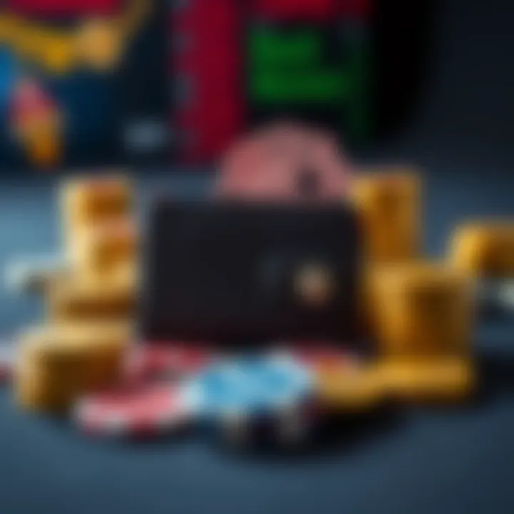 Illustration of digital wallet and casino tokens representing claiming and using bonuses at Rocket Casino