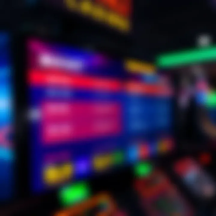 A digital casino interface displaying bonus options and codes on a colorful screen