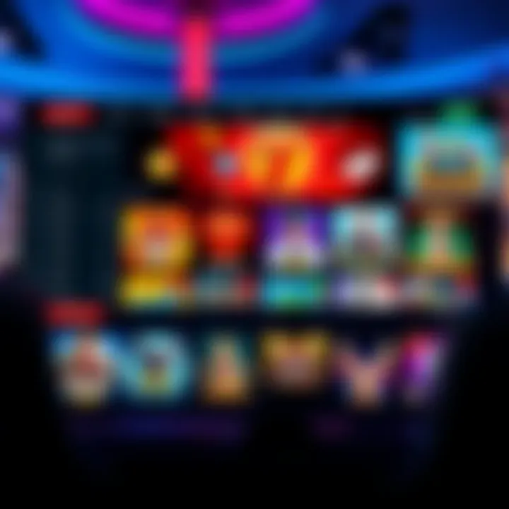 Vibrant online gaming platform interface featuring diverse game options and colorful graphics