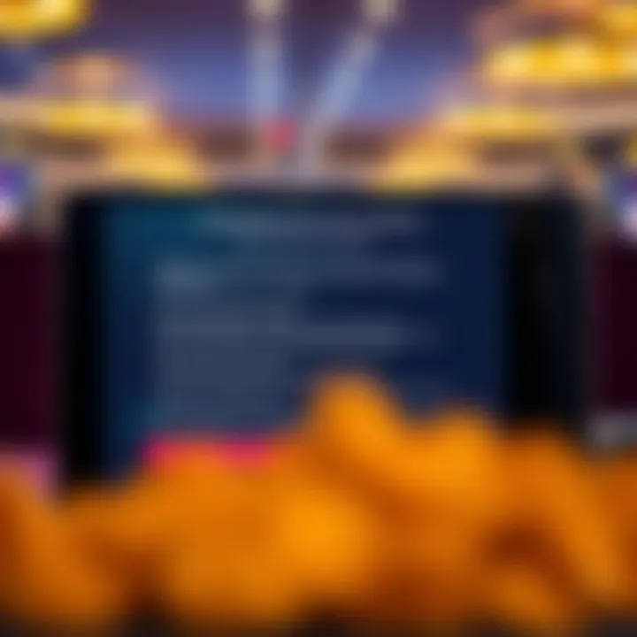 Illustration of a digital casino interface showing bonus terms and conditions on a screen