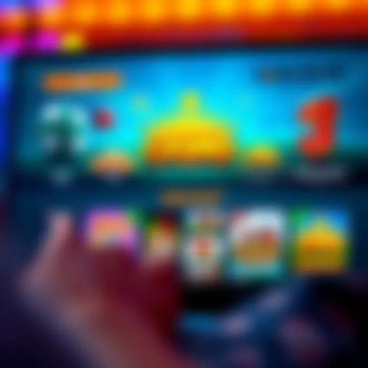 Variety of online casino games displayed on a digital device screen
