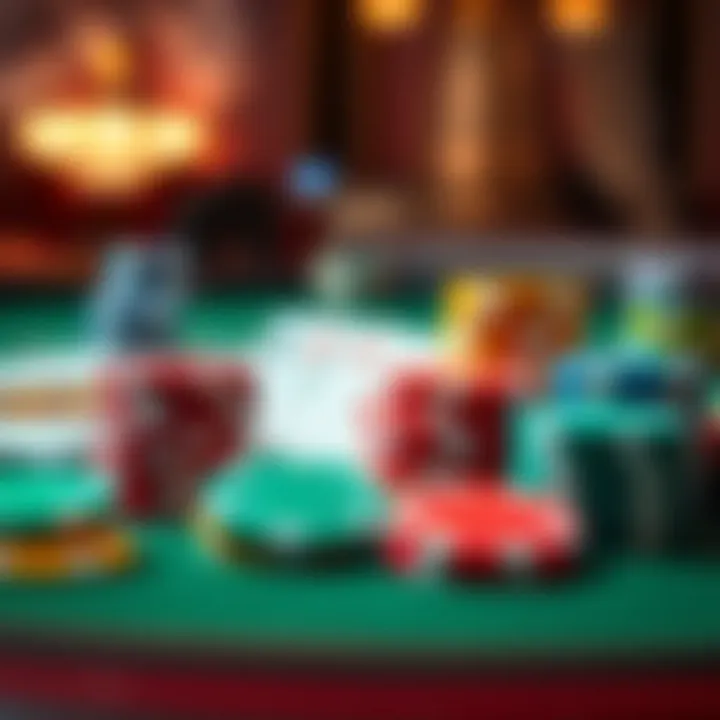 Colorful casino chips and cards representing various bonus options at an online casino