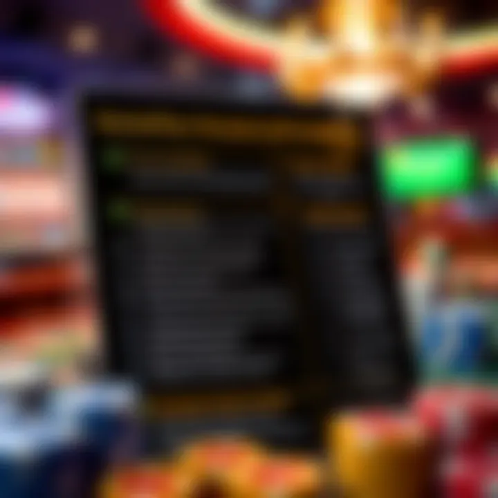 Graphic showing a checklist of bonus terms and conditions for online casino offers