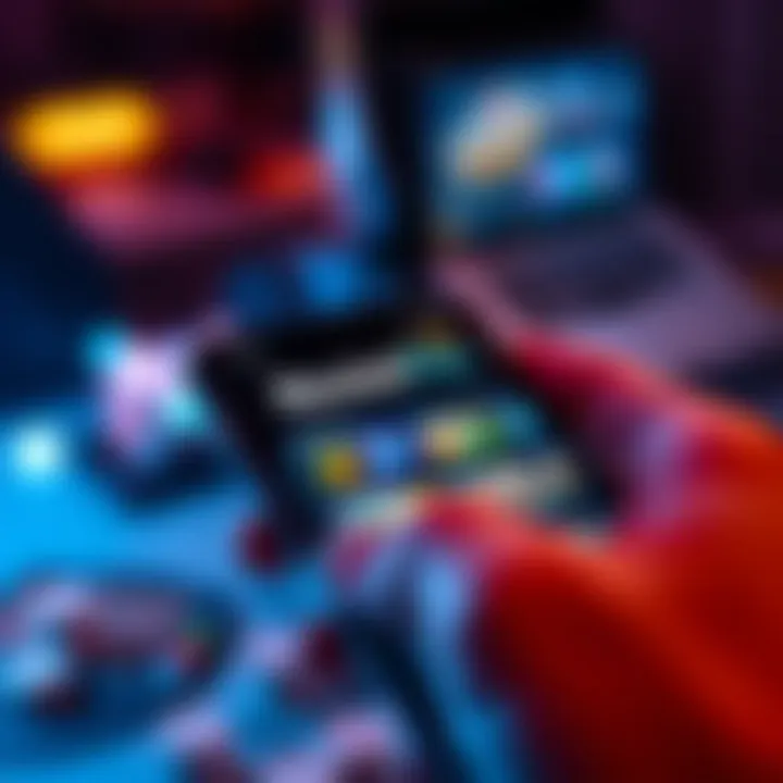 Mobile device displaying RocketPlay app interface with gaming options