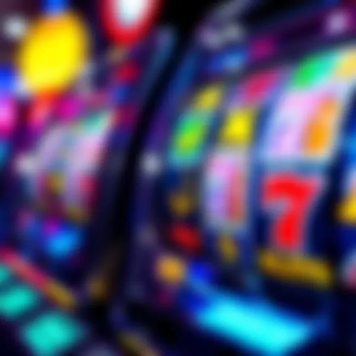 Colorful slot machine reels with various symbols representing casino games at Royal Reels Online Casino