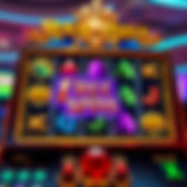 Royal Reels slot game interface highlighting free spins feature with colorful reels and bonus icons